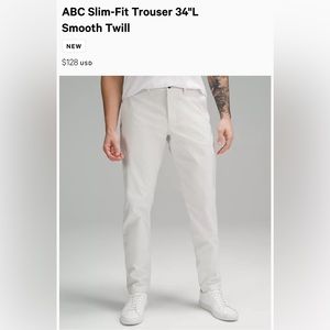 ABC Slim Fit Trouser 32x34 Smooth Twill Bone Colored